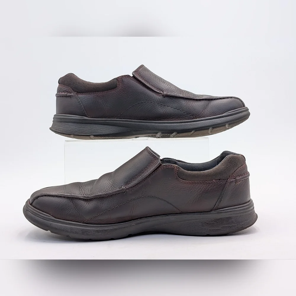Clarks Cotrell Step Slip-On Men's Sz 11.5M Brown Oily Leather Loafers Ortholite®
